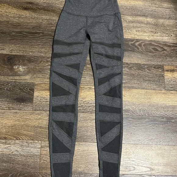 Lululemon Wunder Under Leggings Special Edition Tech Mesh Heather Gray Sz 4 - Picture 3 of 9